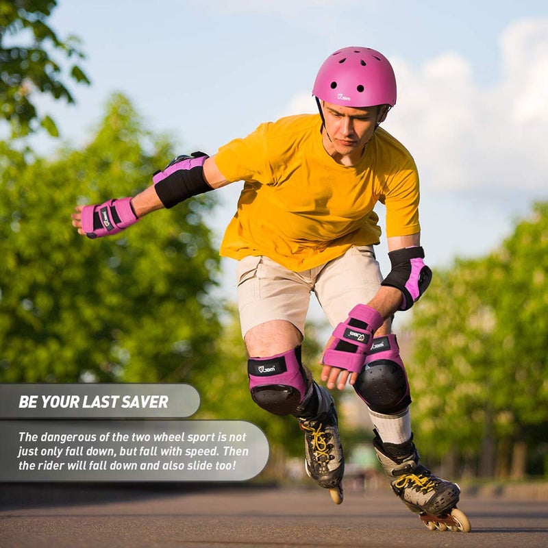 JBM Adult & Kid Skating Protective Gear Set for Beginner to Advanced, Skateboard Helmet Knee and Elbow Pads with Wrist Guards for Inline Roller Skating, Scooter, Skateboarding - Image 2